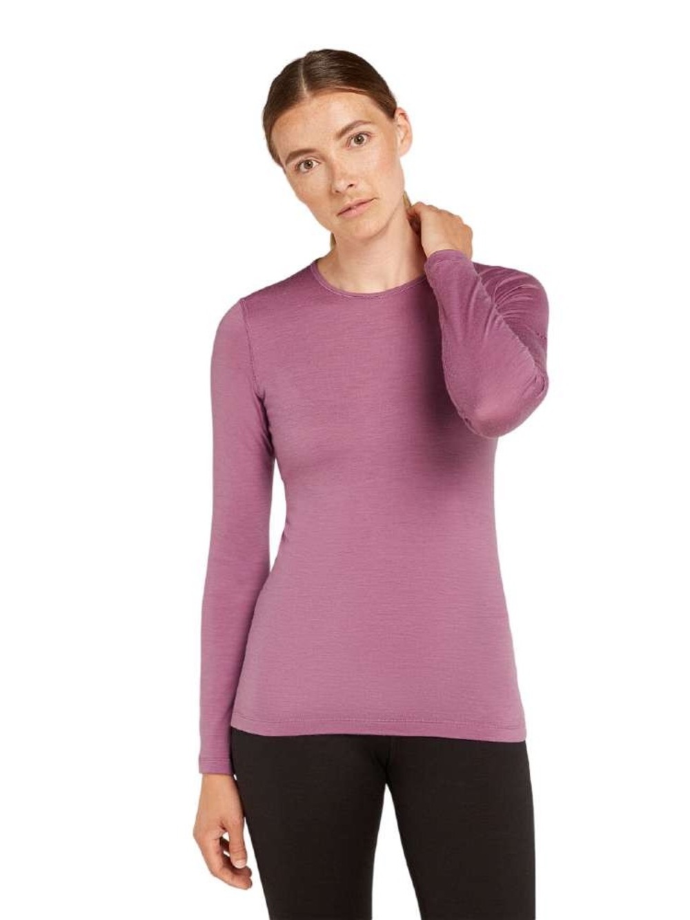 Icebreaker merino 200 oasis long sleeve thermal top purple size small